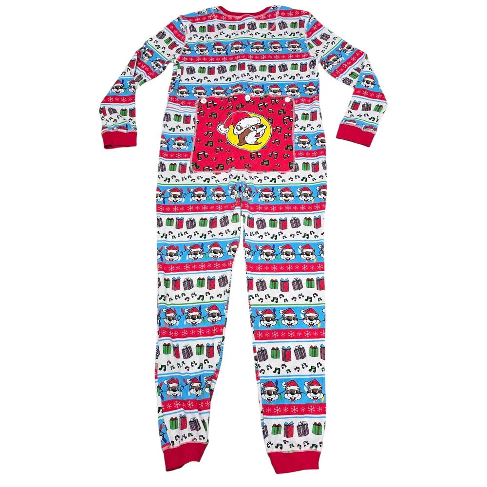 Buc-ee's Christmas One-Piece Union Suit Thermal Party Beaver Pajamas